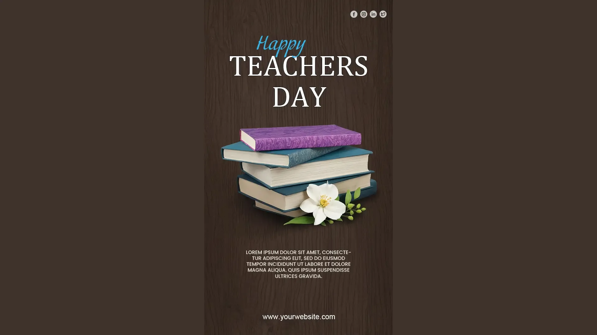 Elegant Books Themed Teachers Day Instagram Story Card